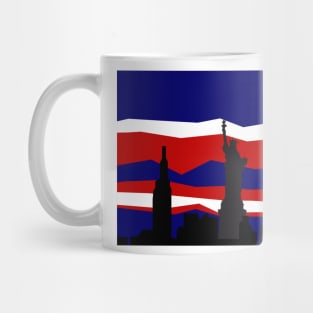 Statue of Liberty - New York Skyline - Red White and Blue - America Mug